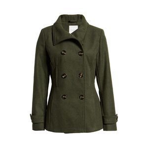 Thread & Supply Double Breasted Peacoat in "Olive"